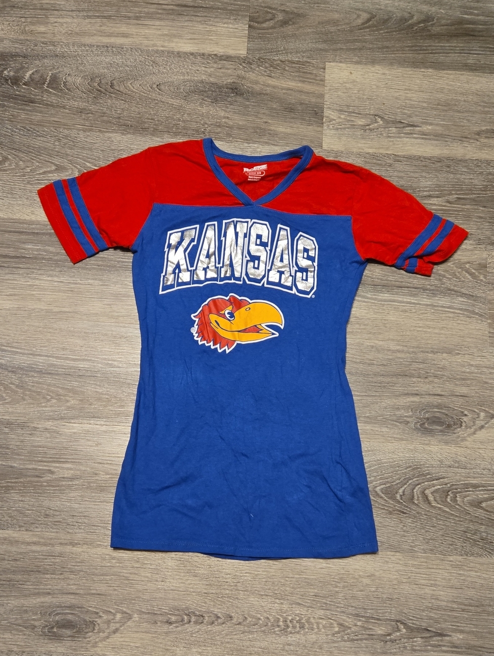 Y2K Kansas Jayhawks Varsity Stripe tee  Small